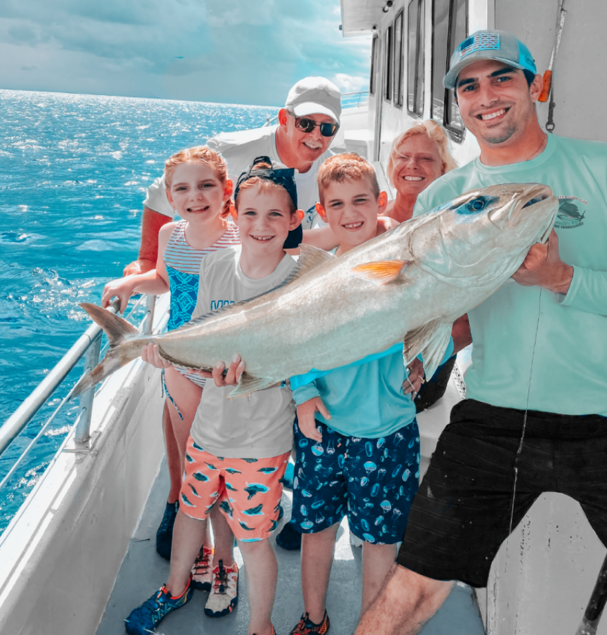 family with a big catch